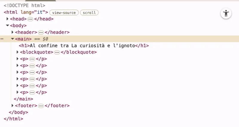 Vedere una struttura html così pulita è una boccata di aria fresca.